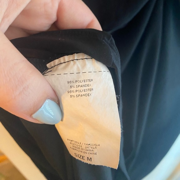 Motherhood Maternity Black Stretchy Dress V Twist Neck Size Medium Short Sleeve - Picture 5 of 5